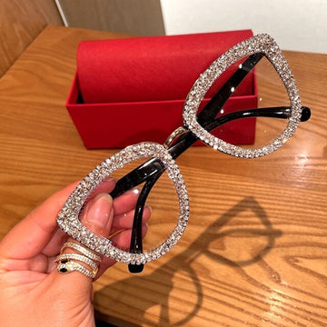 Jahnelle Cat eye Rhinestone Blue Light Frame